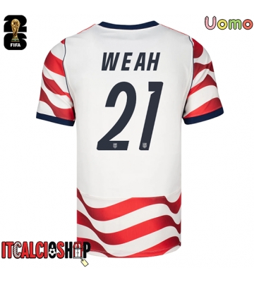 Stati Uniti Timothy Weah #21 Prima Maglia Mondiali 2026 Manica Corta